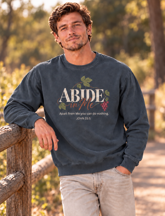 Abide In Me Garment-Dyed Crewneck