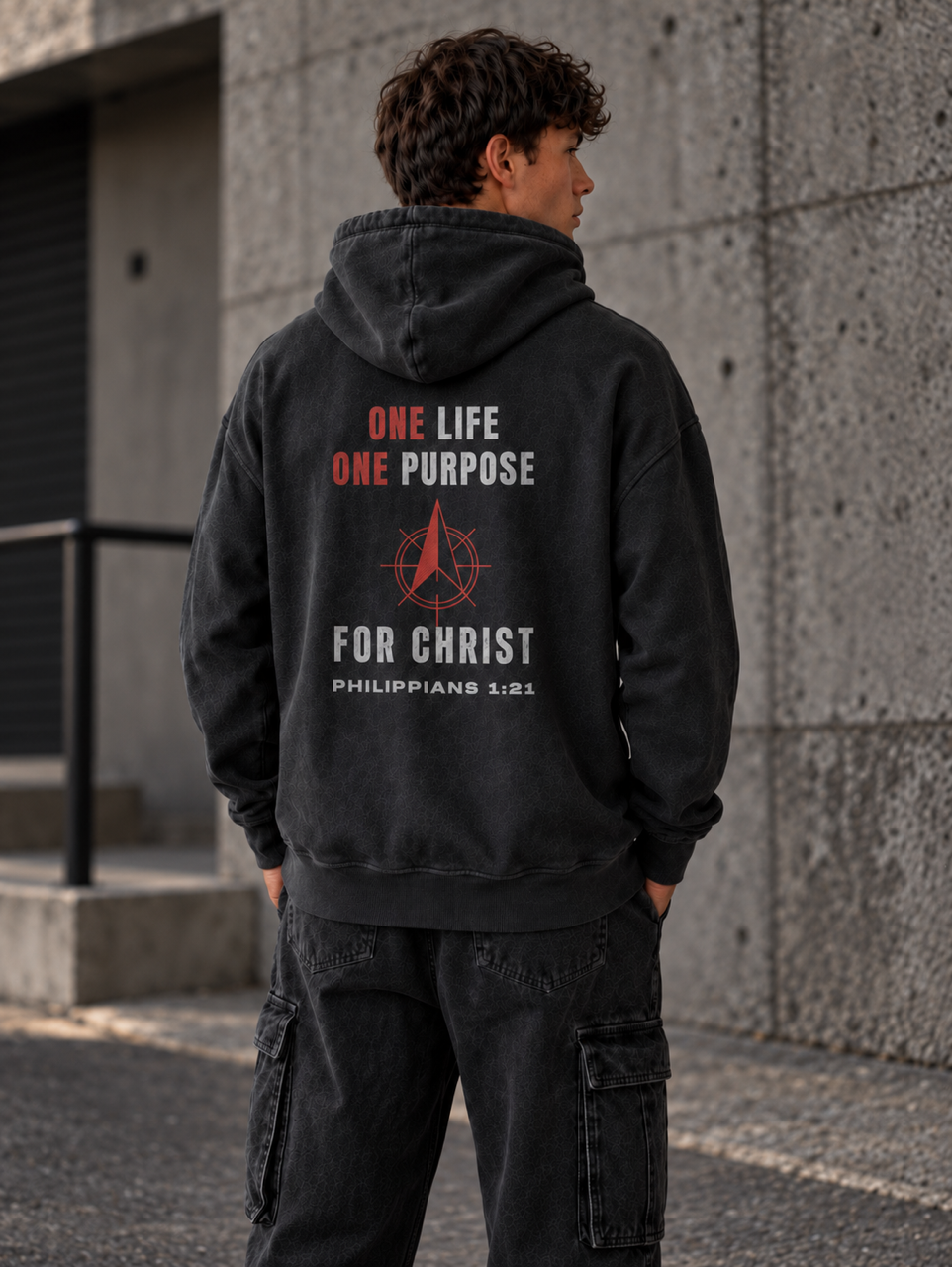For Christ Snow-Washed Heavyweight Hoodie