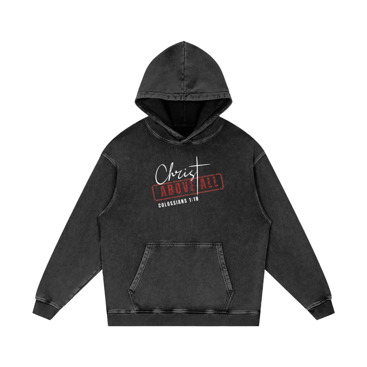 Christ Above All Snow-Washed Hoodie
