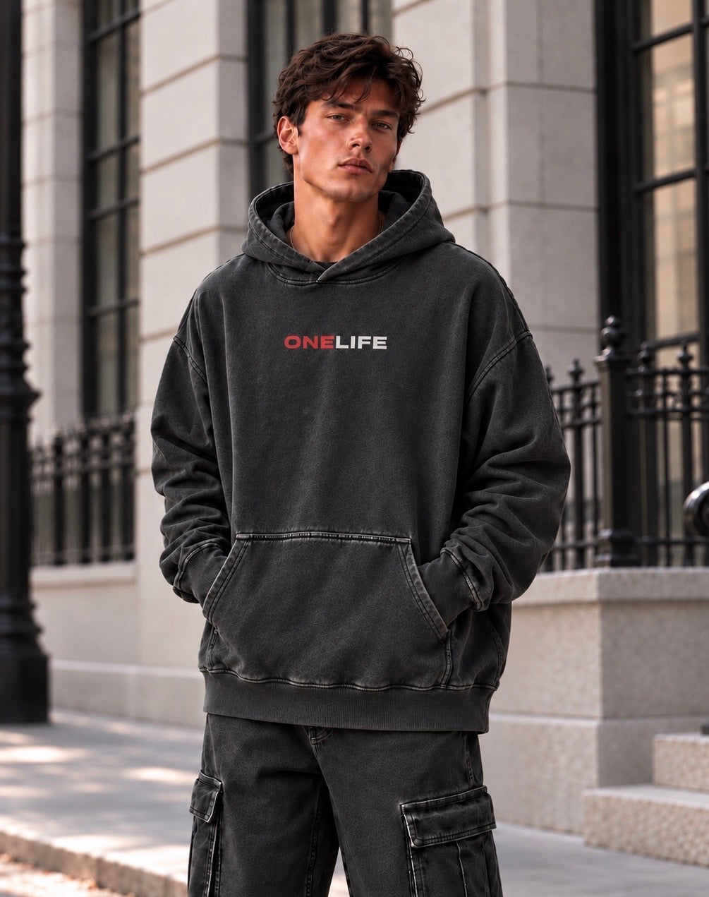 One Life Snow-Washed Hoodie