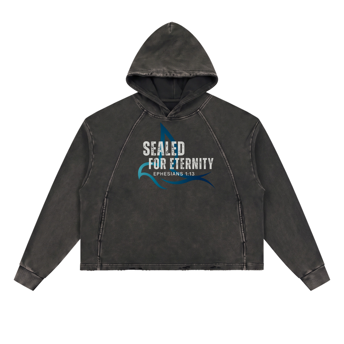 Sealed for Eternity Frayed-Hem Hoodie