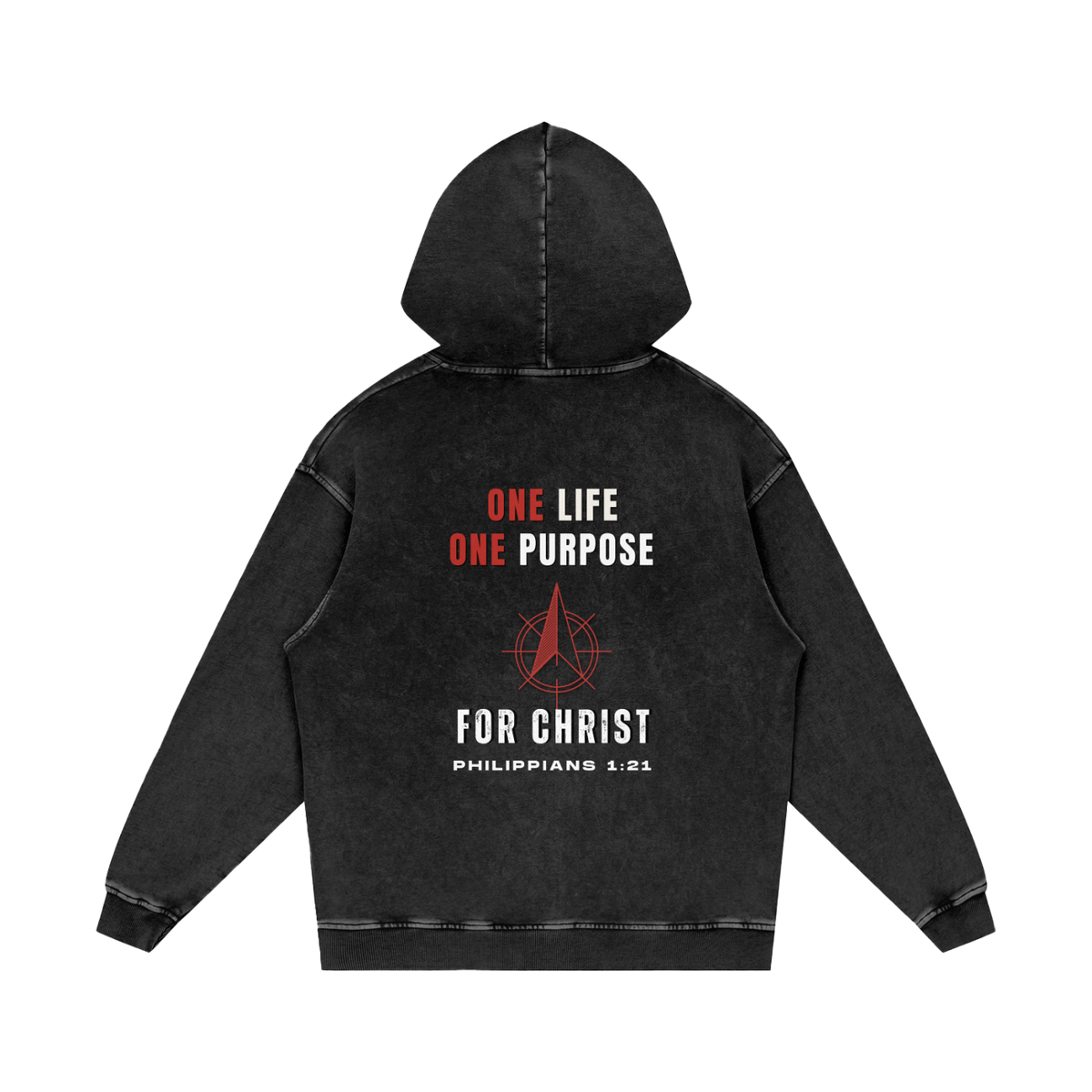 For Christ Snow-Washed Heavyweight Hoodie