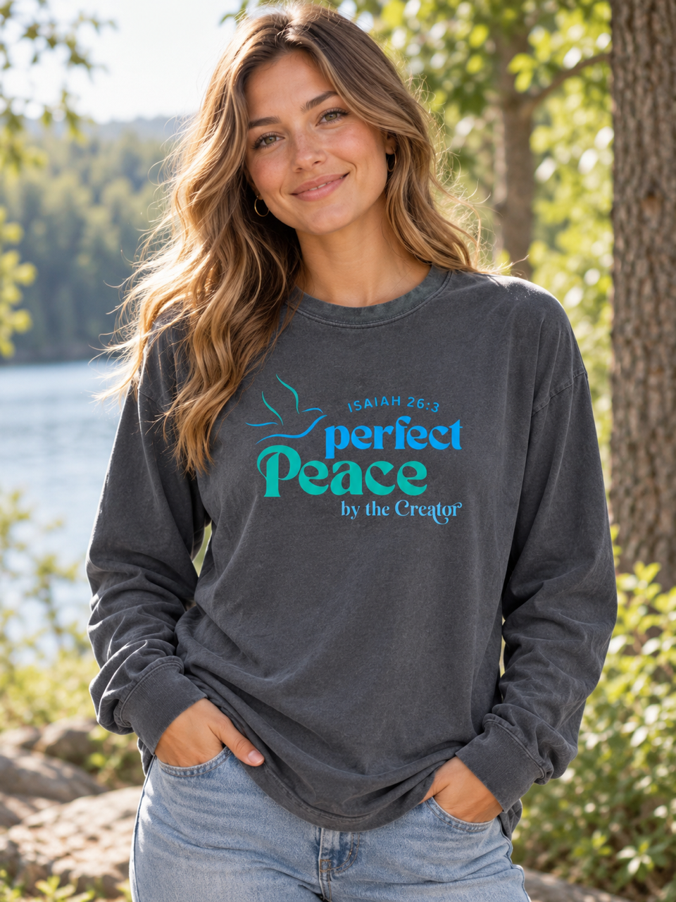 Perfect Peace Garment-Dyed Long Sleeve Tee