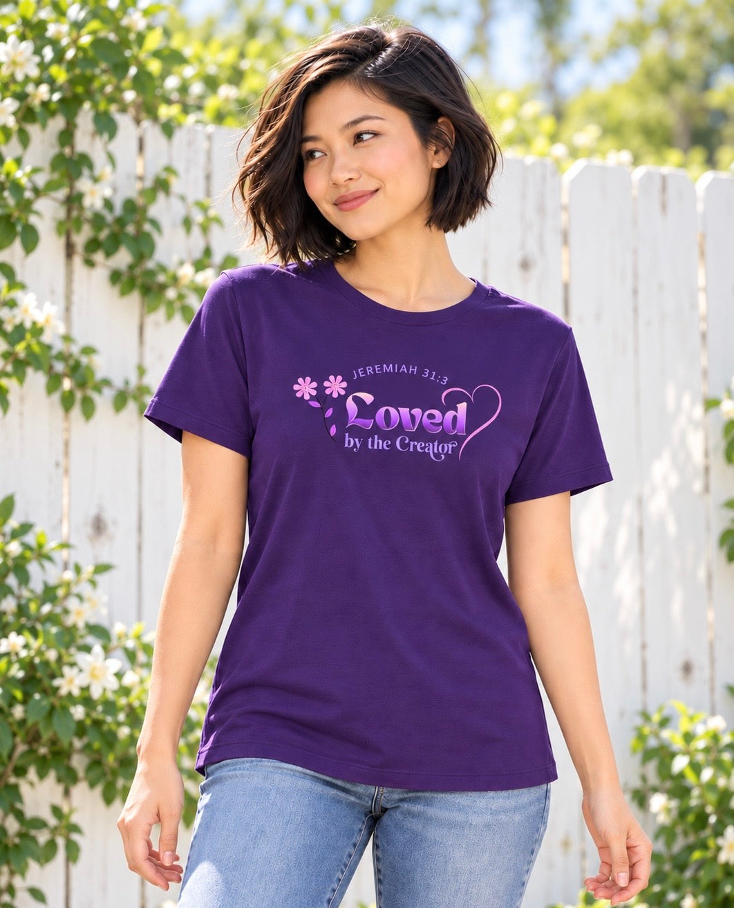 Loved Purple Relaxed Jersey Tee