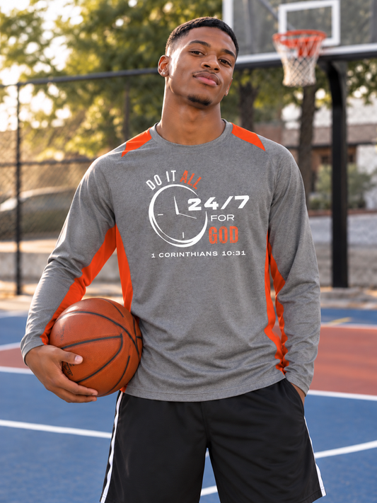 24/7 for God Men's Colorblock Performance Tee