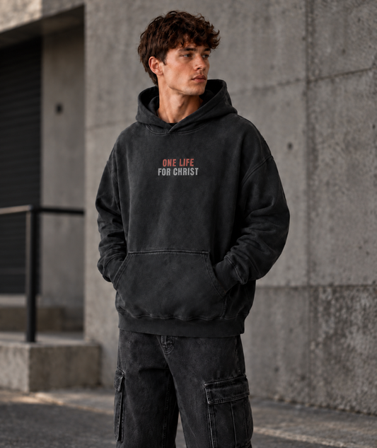 For Christ Snow-Washed Heavyweight Hoodie