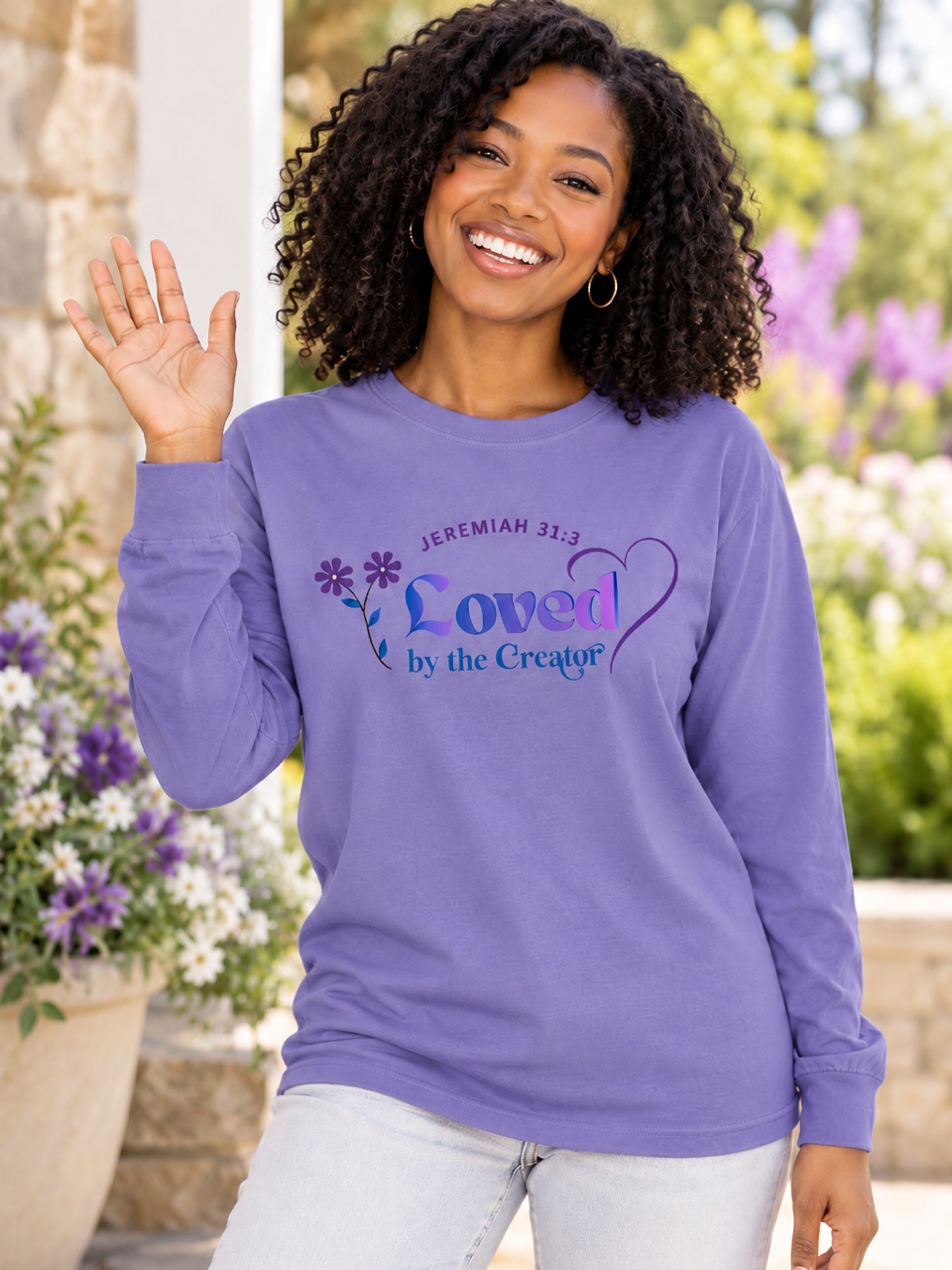 Loved Violet Garment-Dyed Long Sleeve Tee